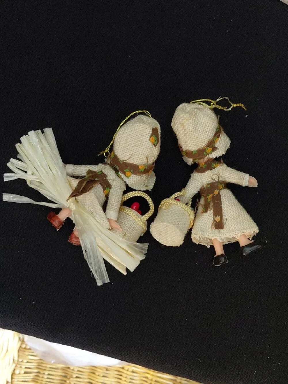 VINTAGE CELLULOID PRAIRIE ORNAMENTS